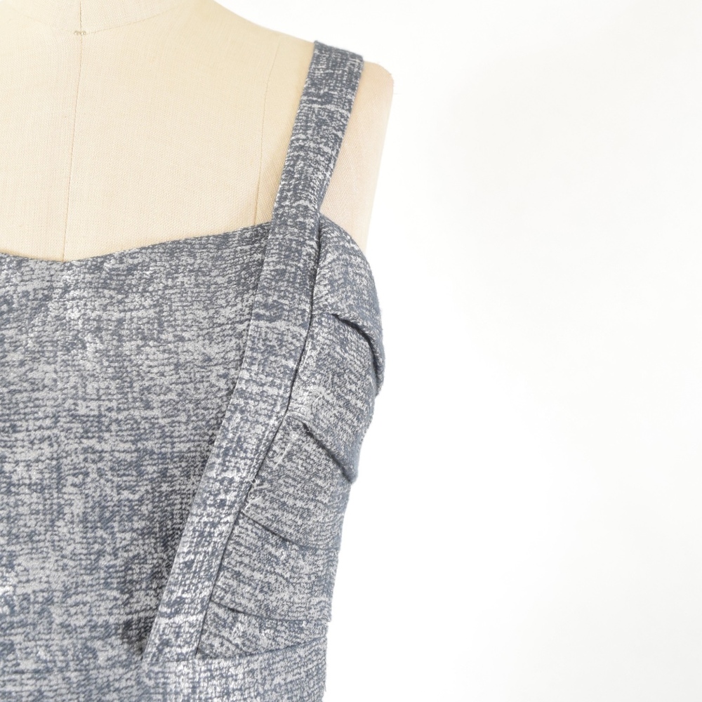 Bcbgeneration Metallic Silver Draped Mini Dress - image 2